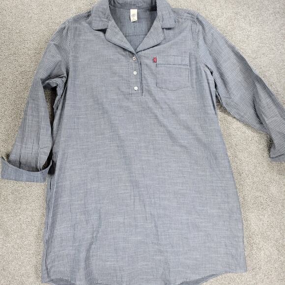 Levis x Target Shirt Dress Womens XL Gray Chambray Stripe Woven Pin Striped Cuff - Picture 1 of 14